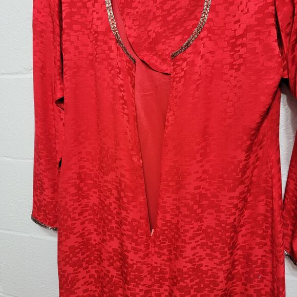 Red Silk Dress - Picture 8 of 10